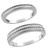 2-Piece Sterling Silver Cubic Zirconia Half Eternity Wedding Ring Set for Him & Her 2.5 & 4.5mm Micropave Rhodium Finish Ladies Size 10