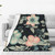 Flower Print Throw Blanket Lightweight Soft Flannel Blankets Luxury Warm Fleece Blanket for Bed Couch Sofa 60"x50"