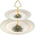 Spode - Christmas Tree Collection, 2-Tiered Tray, for Serving Food, Cake, and Desserts, Server Tier Measures at 8" and 10", Polka Dot Motif with Gold Handle, Dishwasher Safe