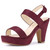 Allegra K Women's Slingback Platform Heels Burgundy Chunky Heel Sandals - 7 M US