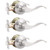 GOBEKOR 3 Pack Passage Door Levers Hallway Closet Door Handles Brushed Nickel Interior Door Handle with Lock Keyless Wave Door Handle Lever