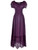 Anna-Kaci Purple Large Size Smocked Waist Summer Maxi Dress Cap Sleeve Boho Gypsy, Purple, Large