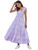 Floerns Women's Floral Print Tie Strap Square Neck Ruffle Boho Maxi Dress A Lilac Purple S