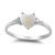 925 Sterling Silver Cabochon Natural Genuine White Opal Heart Promise Ring Size 5