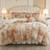 EMME Luxury Khaki Fuzzy Duvet Cover Set Twin Size Fluffy Comforter Cover Set for Twin Bed Shaggy and Plush Soft Bedding Duvet Covers (Tie Dye Khaki, Twin)