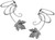 Maple Leaf Non-pierced Wave Ear Cuff Earring Wrap Clip Pair Rhodium Sterling Silver