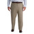 Haggar Men's Iron Free Premium Classic Fit Flat Front Expandable Waist Casual Pant (Regular and Big & Tall Sizes), Med Khaki-BT, 54W x 30L