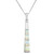 Sterling Silver Created White Opal Bar Pendant with 18" Chain