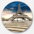 Designart Eiffel Tower with Stairs Landscape Photo Circle Wall Art-Disc of 23 inch, 23'' H x 23'' W x 1'' D 1P, Blue