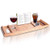 Bathtub Tray Caddy Shelf - Organic Bamboo Clawfoot Bath Tub Tray Caddy for Tub with Wine Glass Holder and Extending Sides over Every Tub, Bathtub Rack Bath Shelf over Tub for One or Two Persons