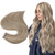 Full Shine Tape In Hair Extensions Human Hair Ash Blonde With Platinum Blonde Highlight Hair Extensions 16Inch Straight Hair 20Pieces 50Grams Invisible Tape In Hair Extensions Real Human Hair