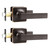 GOBEKOR 2 Pack Oil Rubbed Bronze Interior Door Handle Straight Passage Door Levers for Closet Lever Handles Keyless Square Door Handles