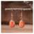 PSVOD 1 Pair Women Natural Stone Drop Earrings Green Jaspers Classic Earring Cute Jewelry Gifts Earrings Stud Set (Size : Orange)