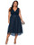 Floerns Women's Plus Size V Neck Sleeveless Sequin Wedding Party A Line Dress Navy Blue 1XL