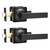 GOBEKOR 2 Pack Interior Door Handles Passage Door Levers for Hallway and Closet Lever Door Handles Keyless Square Door Lock Straight Lever Set