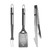 NFL Siskiyou Sports Fan Shop Houston Texans Stainless Steel BBQ Set 3 piece Brushed Metal