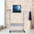 Computer Desk with Wheels Height Adjustable Laptop Table Gaming Desk Small Desk for Small Spaces Space Saving Computer Table Writing Workstation for Home Office, White