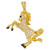 Sterling Silver CZ Prancing Horse Necklace Micro Pave Yellow Gold Plated 1 1/16 inch 16 inch RHB206H