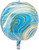 amscan 16" Anagram Orbz-Blue Marblez Foil Balloon, Multicolor