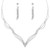 Yolev Rhinestone Wedding Jewelry Set Bridal Jewelry Set Silver Bridal Necklace Earrings Set Brides Bridesmaid Prom Costume Jewelry Set for Women and Girls