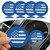 Slykew Pack-4 Car Cup Holder Coasters, 2.75 Inch Anti Slip Shockproof Embedded Drink Mat, American Flag Creative Decoration Coaster, Universal Car Interior Accessories (Blue)