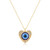 Fesciory Gold Evil Eye Necklace for Women, Handmade Blue Eyes Pendant, Adjustable Ojo Turco Luck Amulet Chain Necklace Jewelry Gifts(Heart)