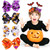 Sibba 4 Pieces Halloween Bow Hair Pins Halloween Hair Bows Clip Pumpkin Bat Pattern Boutique Clip Halloween Barrette Accessories for Girls
