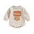 Sasaerucure Infant Baby Girl Boy Halloween Outfit Clothes Long Sleeve Romper Sweatshirt Bodysuit Pullover Shirt Top (Apricot pumpkin pie, 0-3 Months)
