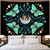 Lyacmy Moth Tapestry Moon Tapestries Mushroom Tapestry Aesthetic Butterfly Tapestry Green Floral Plant Tapestry Wall Hanging for Bedroom(51.2 x 59.1 inches)