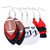 Azusa Sun 3 Pairs Football Leather Earrings Layered Glitter Dangle Earrings Red Black Tassel Dangle Earrings Set Game Day Sports Lover Jewelry Gifts