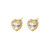 LM.aoruiz Cubic Zirconia Earrings Studs, Teardrop Heart Halo Stud Earrings Hypoallergenic for Women