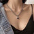 WZNBBOY Dainty Heart Pendant Choker Necklace Silver OT Clasp Chain Necklace Polished Heart Stainless Steel Pendant Choker Vintage Adjustable Y2K Charm Necklace Jewelry for Women Girls