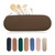 Shunvan life Silicone Makeup Brush Holder, Large Capacity Makeup Brush Bag with Anti-Fall Out Zipper, Portable Travel Cosmetic Brush Bag for Travel and Daily (coffee)
