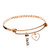 Uloveido 2.5 Inch Rose Gold Plated Twisted Bangle Bracelet with Heart Charms Mustard Seed Inspirational Faith Cable Bangles (Heart)