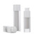 2 Pcs Frosted Plastic Airless Pump Bottles Refillable Foundation Bottles Empty Cream Lotion Bottles Square Essence Dispensers 15ML