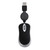 SAMTN USB Mouse, Mouse for Laptop with Retractable Cable, Portable Computer Mouse Wired, Mini Optical Mouse,Travel Mouse, Ergonomics Home Office Mice (Black)