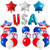 Red White and Blue Balloons 4th of July Patriotic Decorations Set,USA Balloons,American Flag and Stars Foil Balloons for Veterans Day Fourth of July Independence Day Patriotic Theme Party Decor Supplies