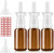 Nasal Spray Bottle, 3 Pcs 30ML/1oz Glass Amber Refillable Fine Mist Sprayers Atomizers, Small Empty Nasal Sprayer with Funnels and Labels
