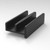 [1 Pack] Sliding Shower Door Bottom Guide for 7/16 in. Thick Doors, Plastic Construction, Black