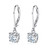 MDFUN 18K White Gold Plated Round Cut Clear Cubic Zirconia Dangle Earrings for Women Hypoallergenic