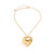 YURAOER Chunky Puffy Heart Choker Necklace - Big Heart Pendant Adjustable Velvet Chain Heart Necklaces for Women Teen Girls Y2K Trendy Jewelry Accessories (gold link chain)