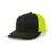 Pacific Headwear Standard Trucker Snapback Cap, Black/Neon Yellow/Black, One Size