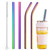Vinaco Reusable Smoothie Straw, 0.4'' Extra Wide Stainless Steel Straw 10.5'' & 8.5'' Long Straw, 4 Pack Metal Straw with 1 Reusable Straw Brush Cleaner for Milkshake, Smoothie, Bubble tea, Beverage