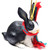 Rabbit Tiny Miniature One Christmas Ornament Black-White - Delightful!
