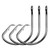 Saltwater Circle Fishing Hooks, 100pcs Catfish Hooks Octopus J Hooks High Carbon Steel Offset Fish Hooks for Striped Bass Freshwater Saltwater Fishing (4/0#(100pcs per Pack))
