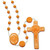 St. Benedict Light Orange Plastic Beads Rosary - 100 Pack