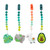 Nuby All Silicone Teether with Bonus Silicone Pacifinder with Clip - 3+ Months, 1pk, Assorted Neutral Designs