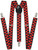 trilece Suspenders for Men - Adjustable Size Elastic 1 inch Wide Y Shape Suspender for Women Heavy Duty Clips (Checkered (Red-Black), 1)
