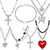 Palotay 8PCS Grunge Necklaces Y2k Accessories Goth Cross Butterfly Snake Heart Necklaces Y2k Necklace Set Gothic Angel Heart Wing Choker Vintage Punk Necklaces Grunge Jewelry for Women Girls 8pcs