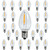 MYEMITTING C7 E12 LED Night Light Bulbs, C7 Replacement Bulbs Night Light, Window Candles & Chandeliers, E12 Intermediate Base, 0.6W Equivalent to 7W, Warm White 2200K, Clear Plastic, 25 Pack